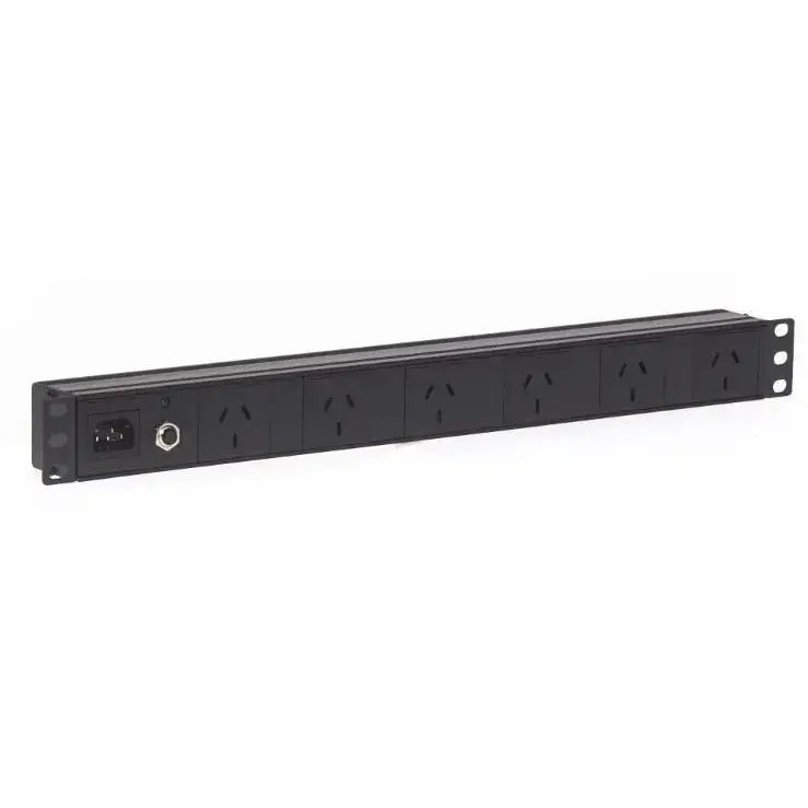 1RU 6 Way GPO Horizontal Rack Mount PDU Power Rail