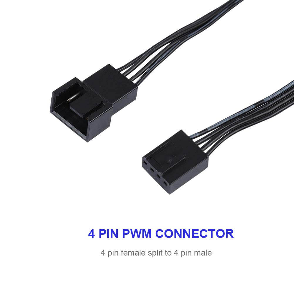 PWM Connector Computer PC Case Fan Power Cable, 4PIN Extension Cable for CPU