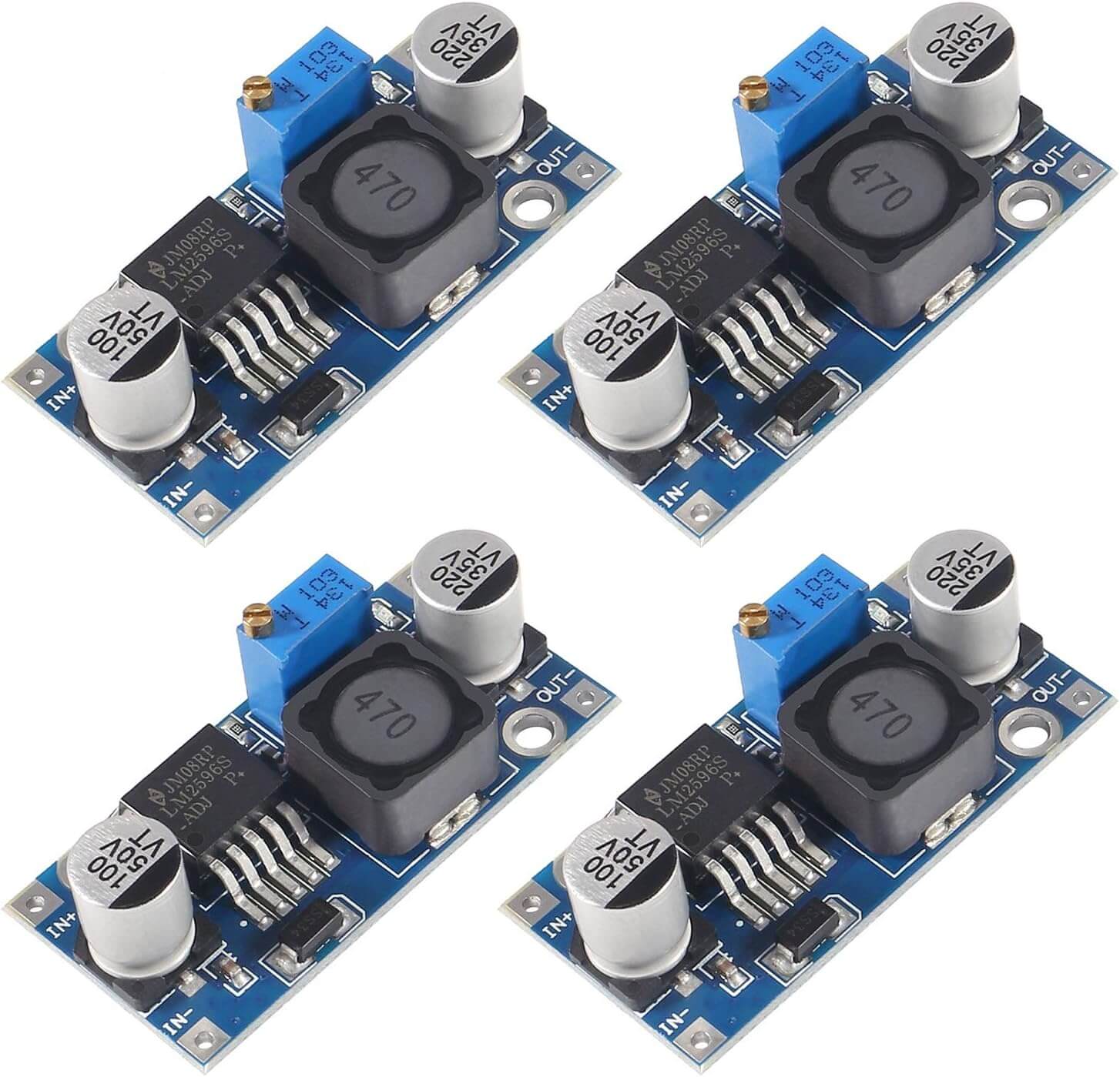 5Pack LM2596 DC-DC Buck Converter Adjustable Step Down Voltage Regulator 3-40V to 1.5-35V High Efficiency Power Supply