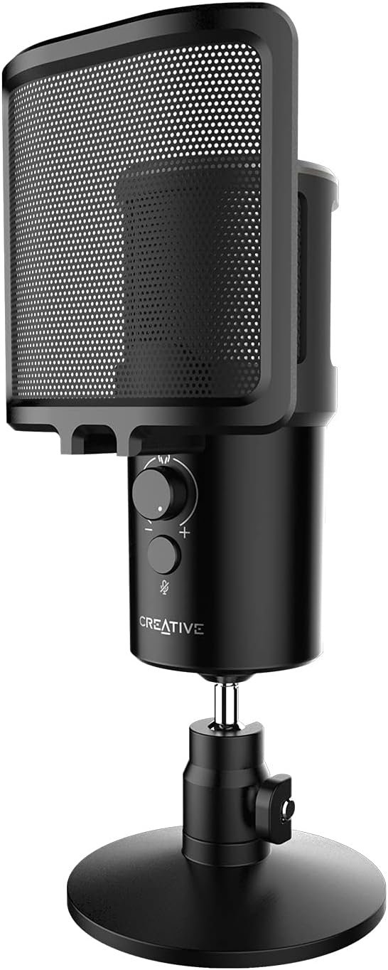 Creative Live! Mic M3 24-bit/96kHz USB Microphone with Cardioid/Omni Polar Patterns, Mic-Monitoring, Mute Button, Detachable Pop Filter/Table Stand