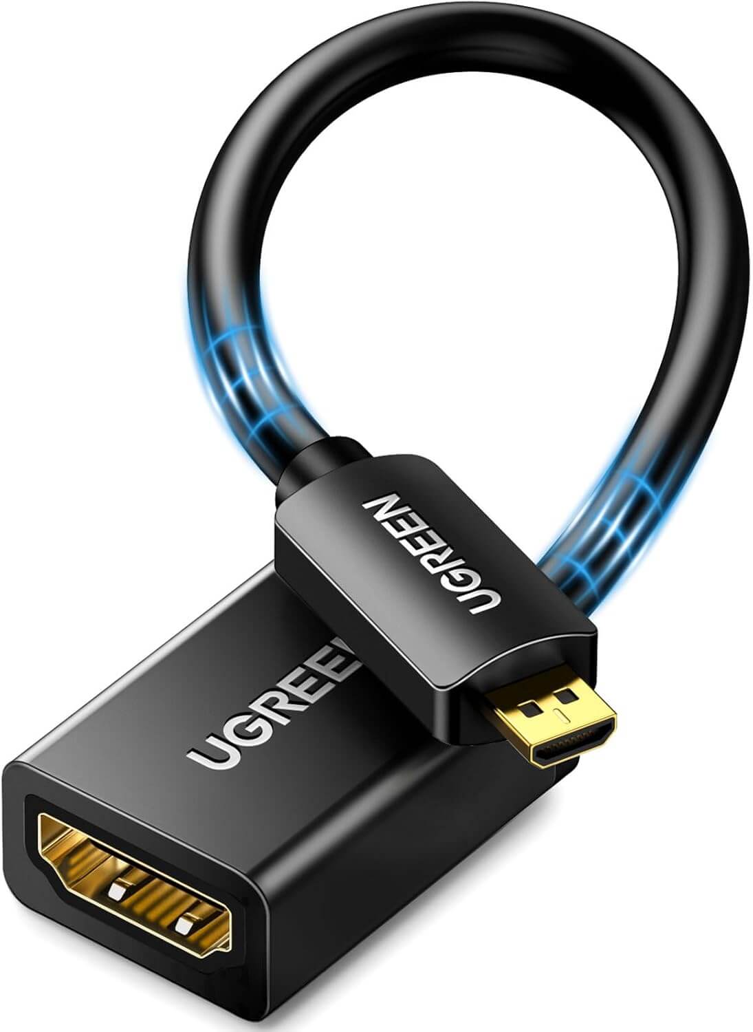 UGREEN 4K@60Hz Micro HDMI to HDMI Adapter Male to Female with Ethernet Support 3D Compatible with Hero 7 Black 5 4 6 Raspberry Pi 4 Camera