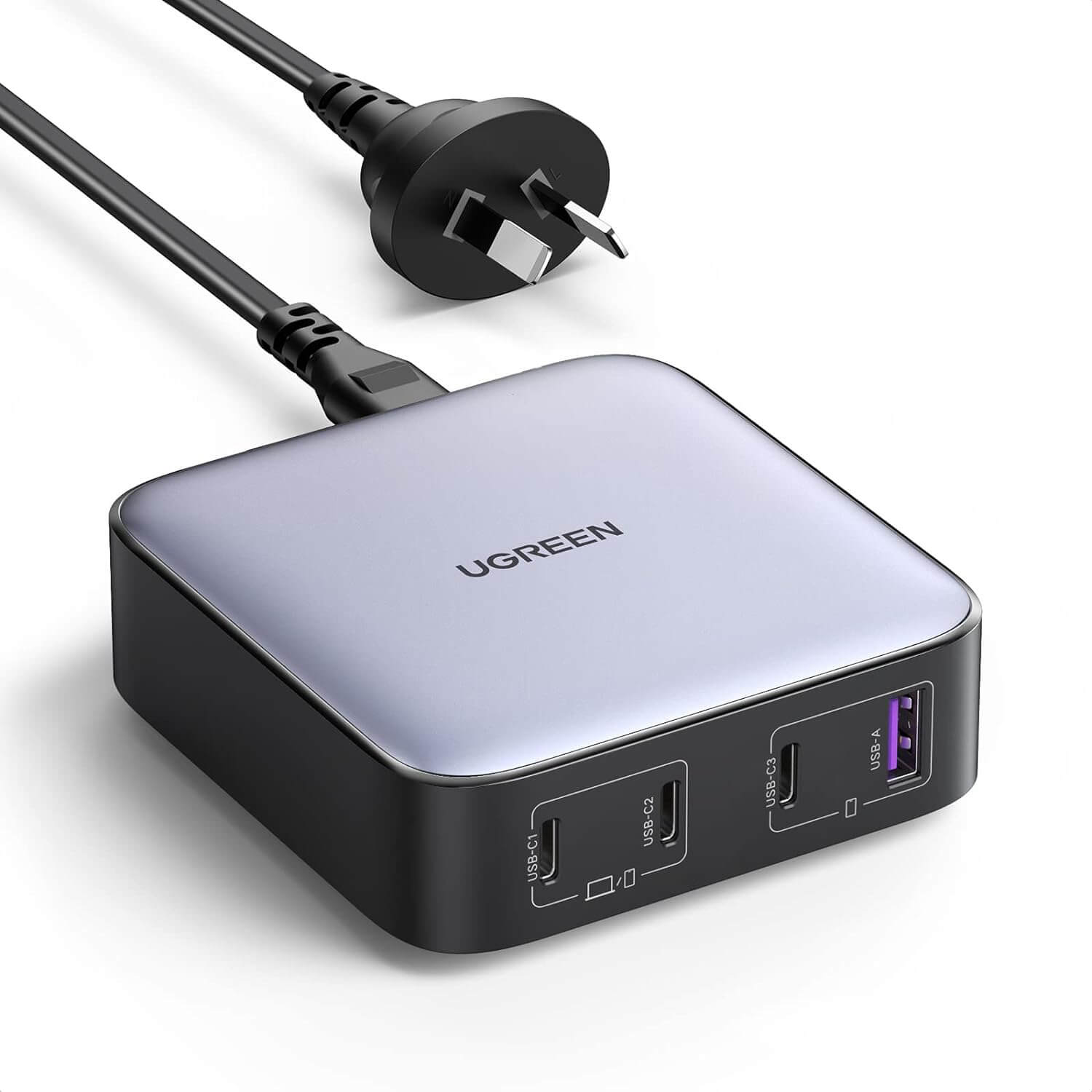 UGREEN 100W USB C Charger, Nexode 4 Ports Charging Station, Fast Laptop GaN II Charger Compatible with MacBook Pro, Dell XPS 15, iPhone 15 Pro Max, Galaxy S24 Ultra (PPS 45W), iPad, Steam Deck, Switch