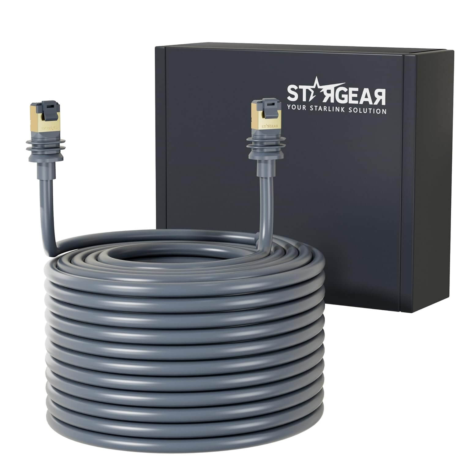 STARGEAR 15M/49FT Replacement Cable Compatible with Starlink Standard V3 and Mini Ethernet Cable Waterproof Outdoor Grey