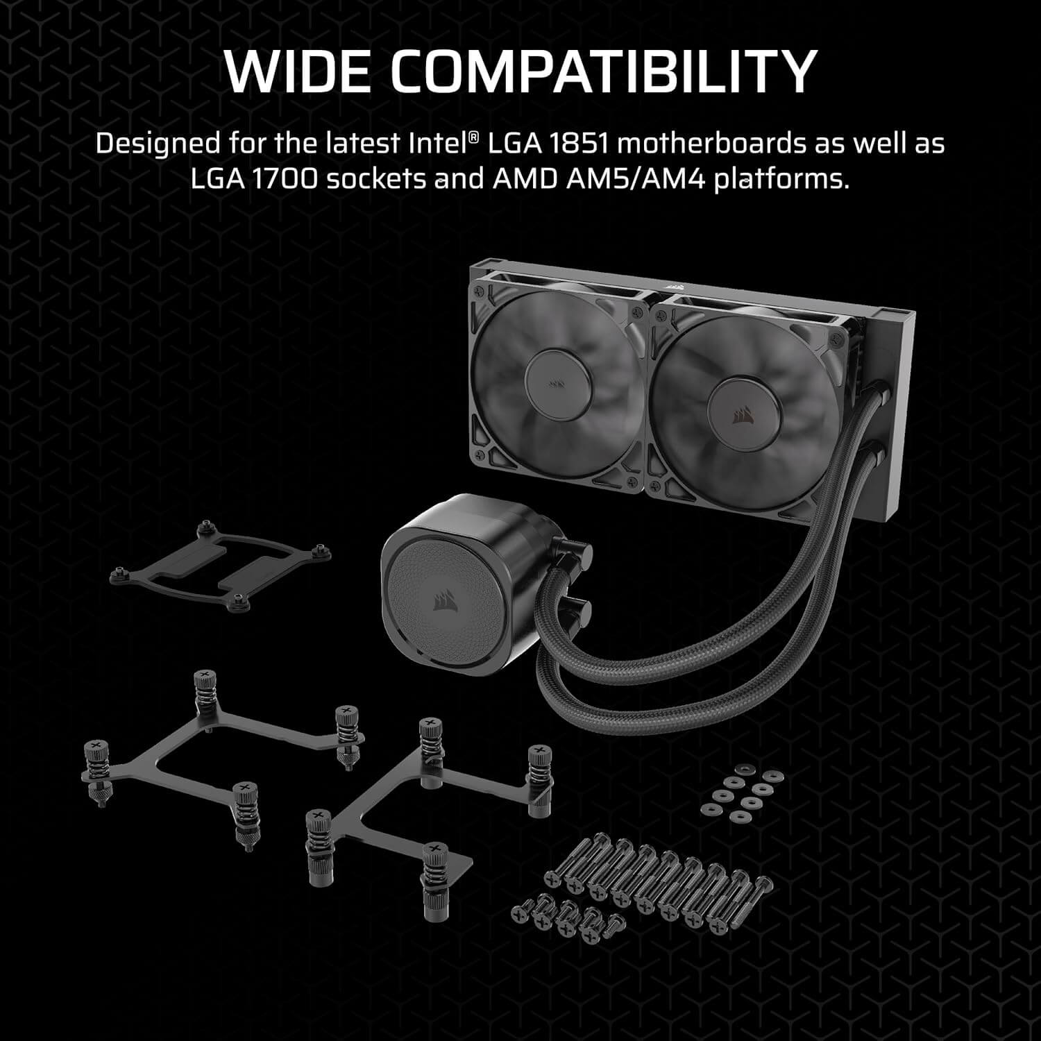 CORSAIR Nautilus 240 RS Liquid CPU Cooler – 240mm AIO – Low-Noise – Direct Motherboard Connection – Daisy-Chain – Intel LGA 1851/1700, AMD AM5/AM4 – 2X RS120 Fans Included – Black