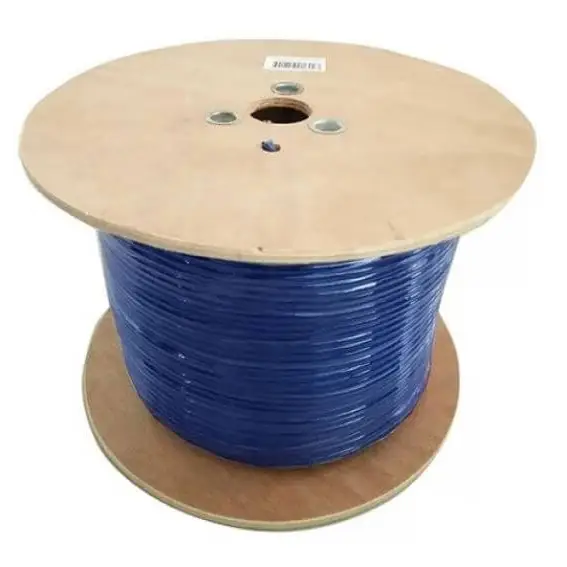8Ware 350m CAT6 Cable Roll Blue Bare Solid Copper Twisted Core PVC Jacket >305m on Wooden Rell