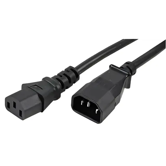 8Ware Cable Extension Cord 2m IEC C14 to C13 Male Female for Monitor PC or PC/UPS Device