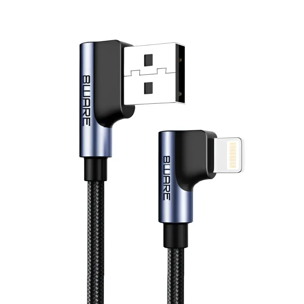 8ware Premium 1m Apple Certified 90 Degree Angle USB Lightning Data
