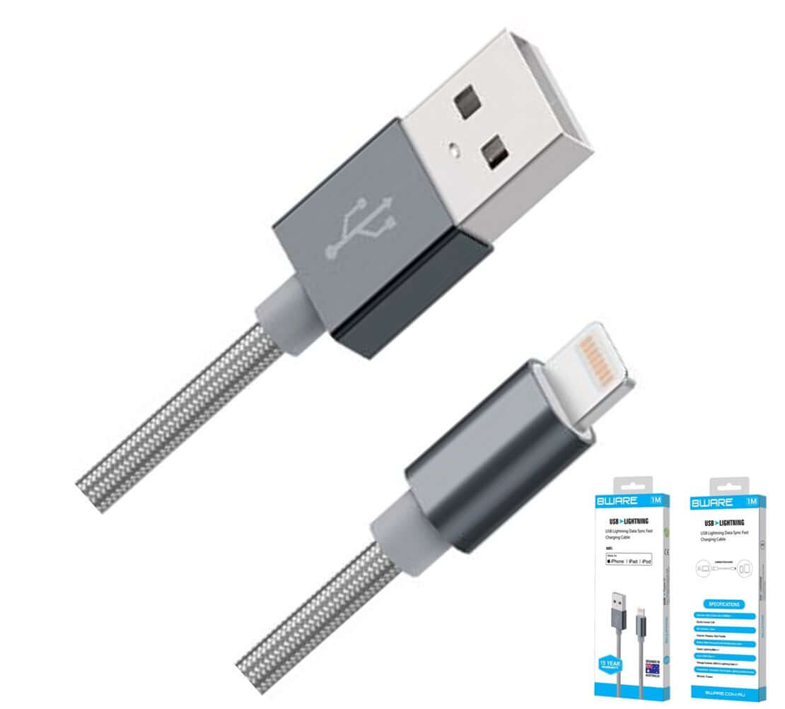 8Ware Premium 2m Apple Certified USB Lightning Data Sync Fast Charging Cable for iPhone X XS XR Max 8 7 6 iPad Air Mini
