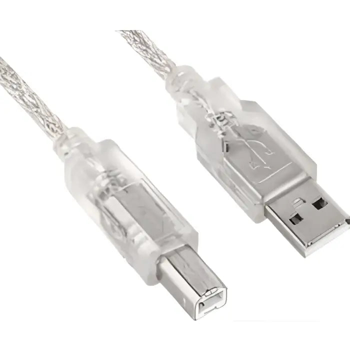 8Ware USB 2.0 Cable 2m Type A to B Male Printer for HP Canon Dell Brother Epson Xerox Transparent Metal Sheath UL
