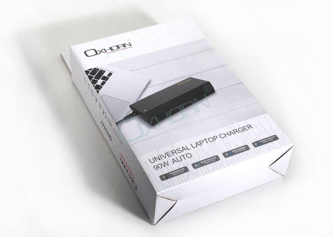 Oxhorn Laptop/ Mini PC Charger 90W Auto Universal Power Adapter with 11 Tips, Fit Notebook/Mini PC HP ASUS Lenovo Dell Acer Toshiba 1.5m Power cable