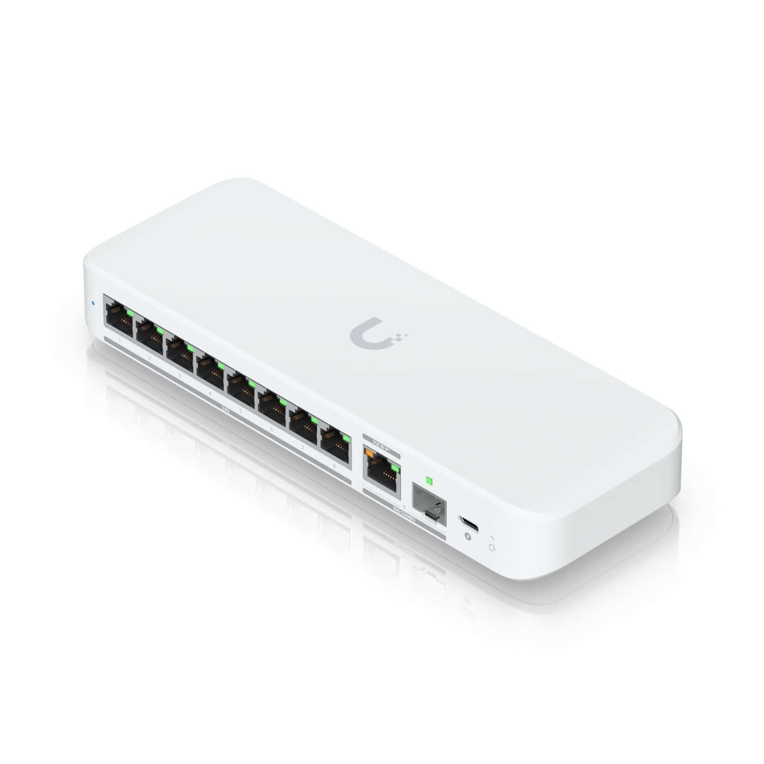 Ubiquiti Flex 2.5G, Flexible, 8-port 2.5 GbE Switch,10 GbE RJ45/SFP+ Combination Uplink Port, Powered With USB-C /PoE+ adapter