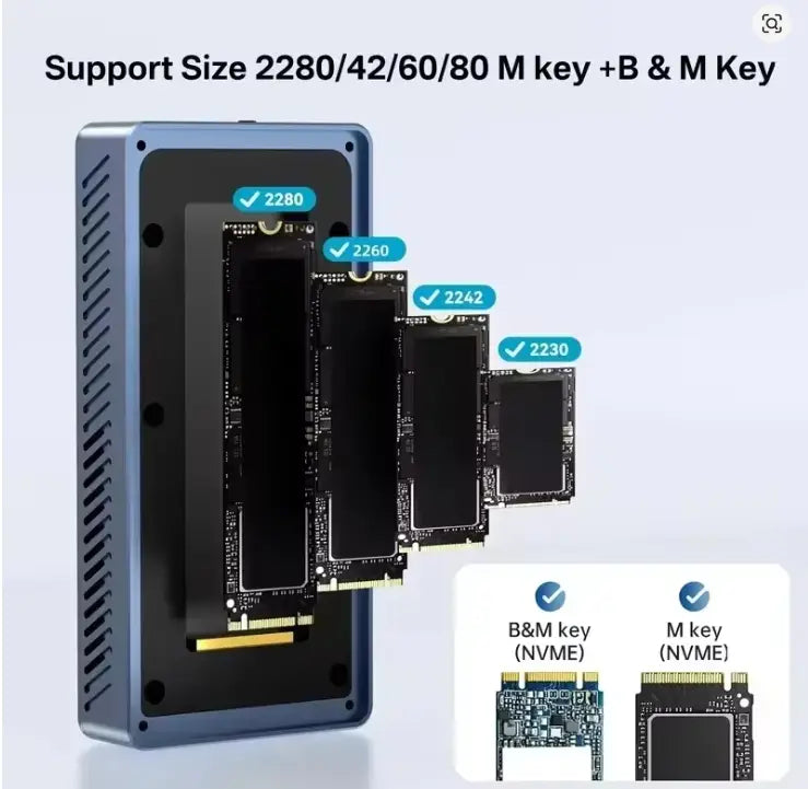 ACASIS 40Gbps M.2 NVMe SSD Enclosure Case Aluminum for Thunderbolt 4/3 USB4 Tool-Free Supports 2280-2230 SSDs M1/M2