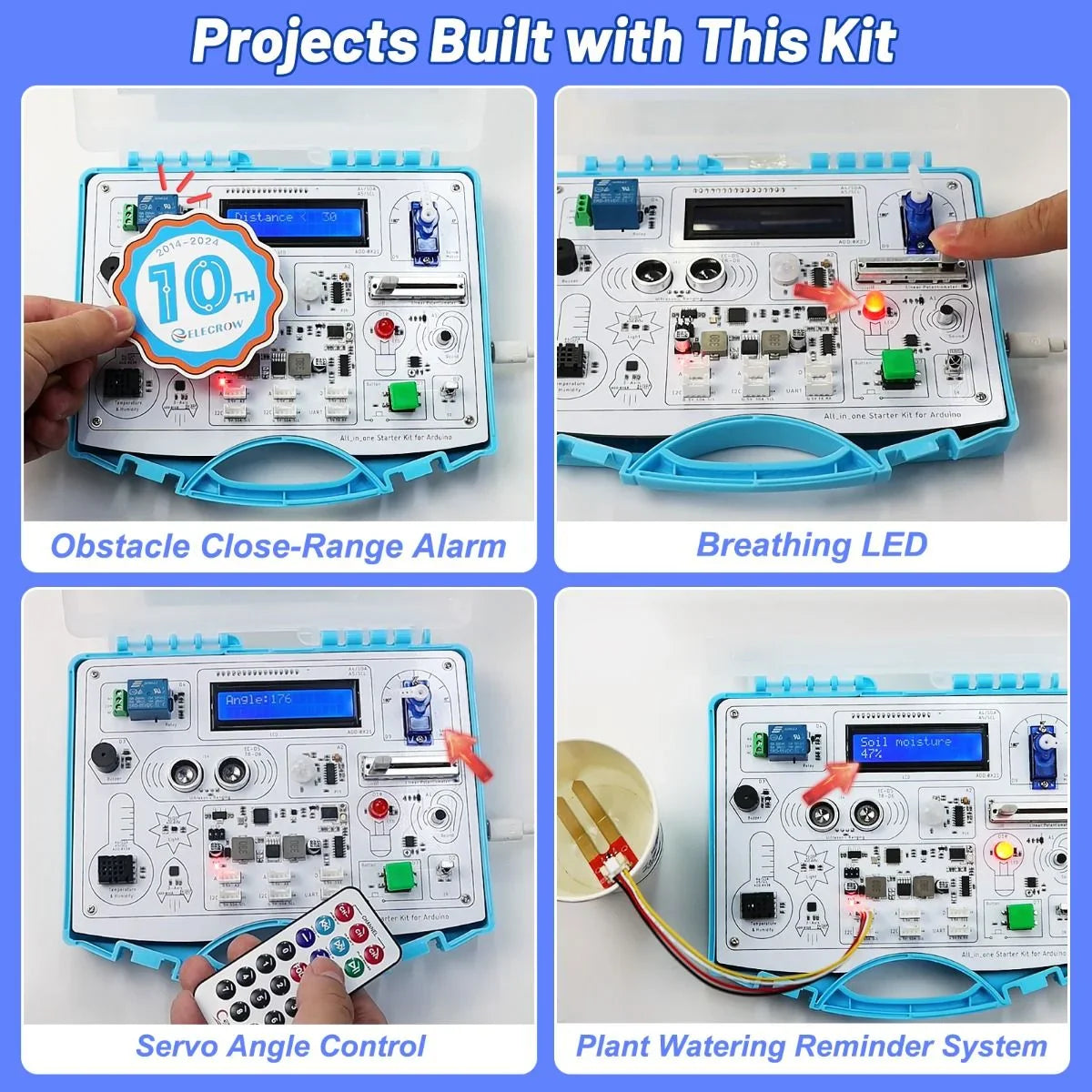 All-in-one Starter Kit for Arduino Common Board Design with 15 Sensors and 21 Lessons