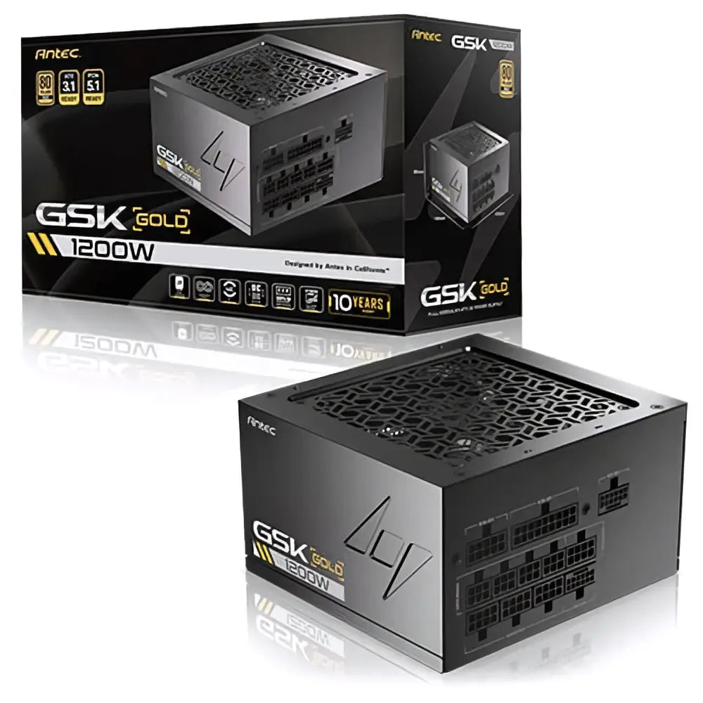 Antec GSK1200 AU ATX 12V 3.1 1200W Full-Modular 80 Plus Gold 120mm FDB fan 100–240V OCP/OVP/UVP/SCP/OPP/OTP/SIP/NLO