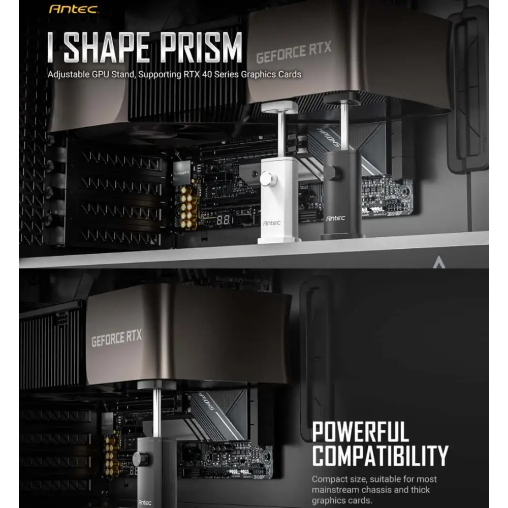 Antec IGPU VGA Bracket Holder. Solid Construction & durability - White Aluminum Alloy Metal. Magnetic Non-Slip Base
