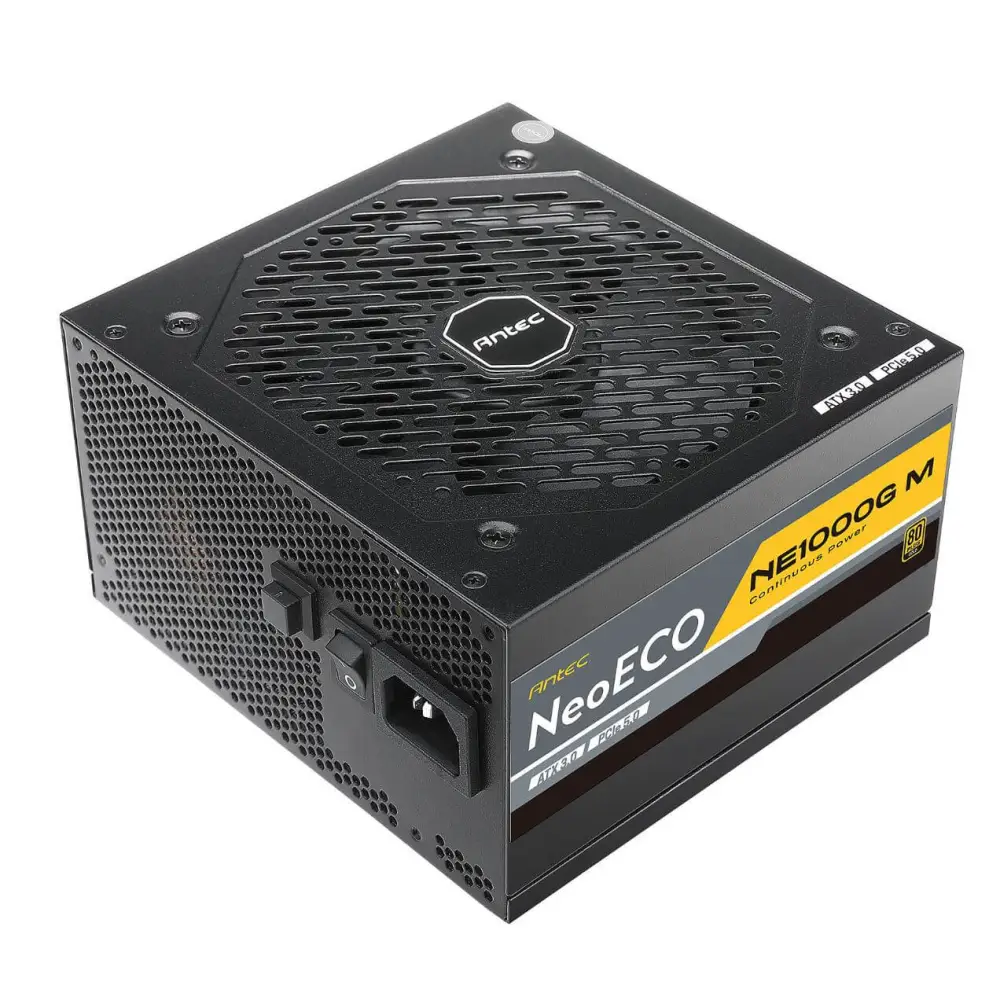 Antec NE 1000w 80+ Gold Fully-Modular ATX 3.0 PCI-E 5.0 140mm Silent Fan Japanese Caps Supply PSU,10 Years Warranty