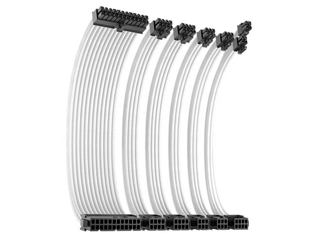 Antec PSU Sleeved Extension Cable Kit V2 (Compatible with Standard PSU) - White