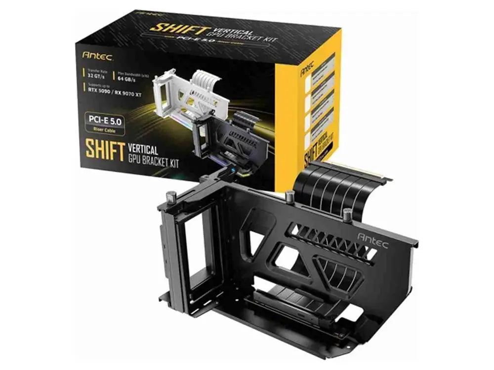 Antec Shift ARGB PCIe 5.0 x16 190mm Vertical GPU Bracket - Black