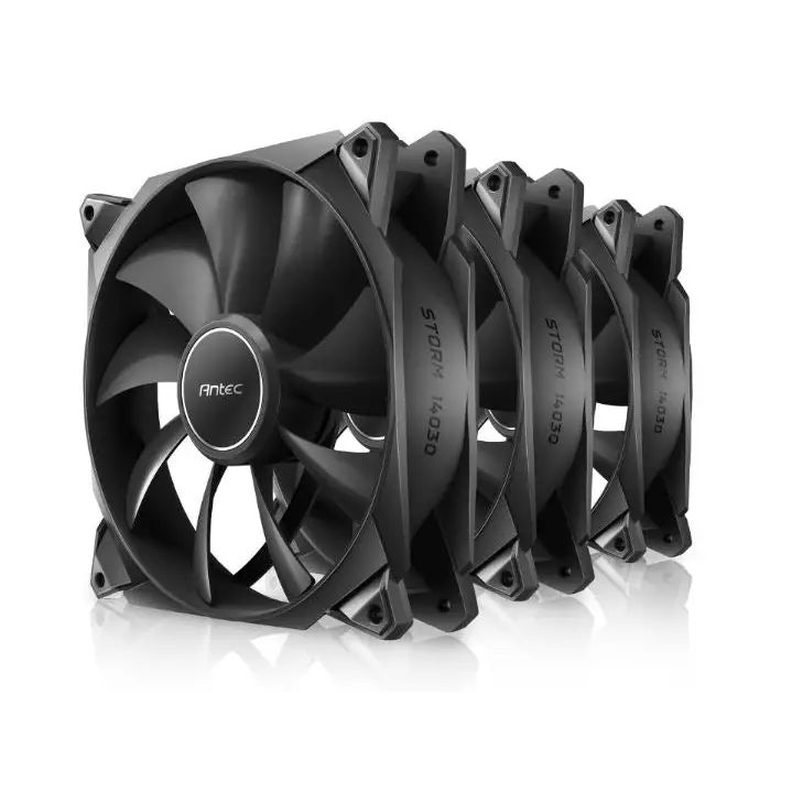 Antec Storm 120mm T3 PWM FDB 3 Pack. High Airflow 80.47 CFM Air Pressure 2.7 Noise Level 36.99. Woven Cable PMW Daisy
