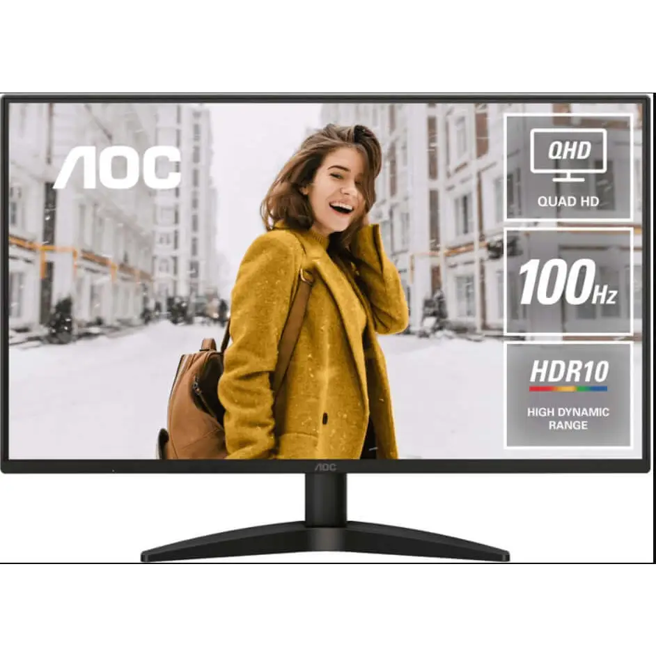 AOC 27’’ Q27B36 IPS QHD 2560x1440 4ms 350cd/m2 100Hz HDR10 Adaptive Sync DP HDMI VESA 100x100mm