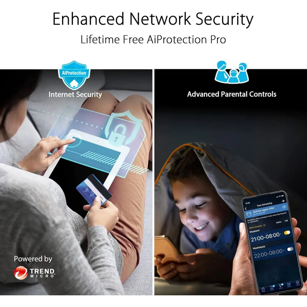 ASUS RT-AX86U Pro (AX5700) Dual Band WiFi 6 Extendable Gaming Router 2.5G Port Mobile Game Mode Forwarding