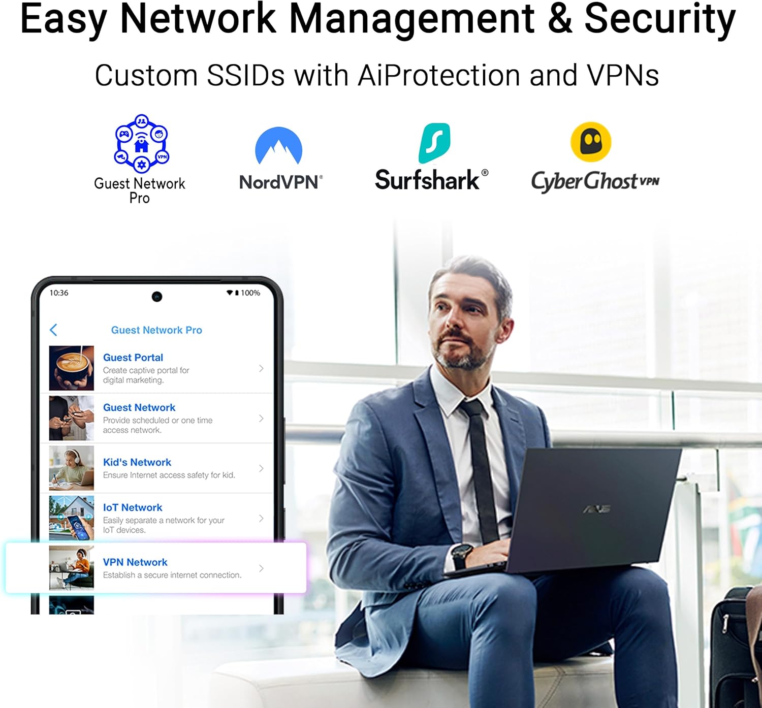 ASUS RT-BE58 Go Dual-Band WiFi 7 Travel Router 3.6Gbps 4G & 5G Mobile Tethering Connect Public Hotel (WISP) 2.5G Port