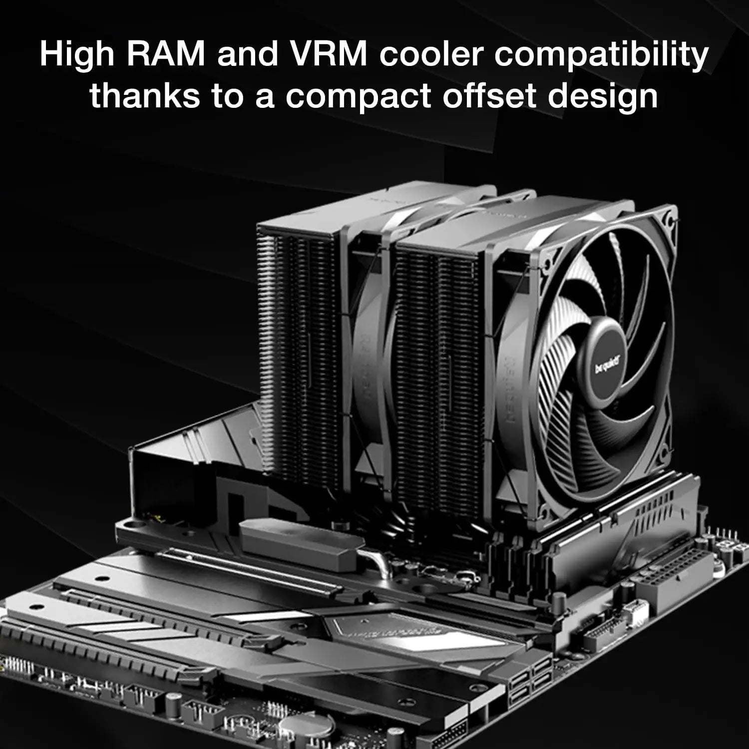 be quiet! Pure Rock Pro 3 Black CPU Air Cooler | 6 High Performance 6mm Heat Pipes with HDT Technology | 120mm Quiet