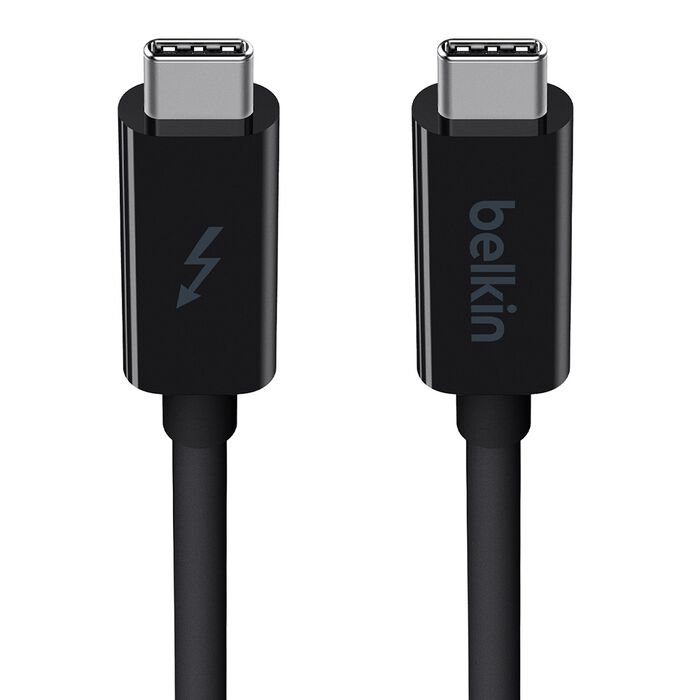 Belkin Thunderbolt 3 Cable USB-C to (1M) - Black (F2CD081ds1M-BLK) Faster Stronger 20Gbps Certified 60W PD 2 Years
