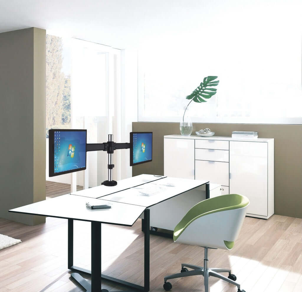 Brateck Dual Monitor Arm with Desk Clamp VESA Fit Most 13'-27'