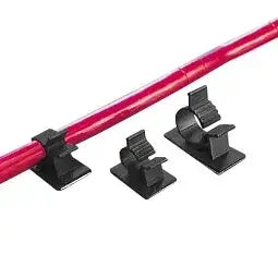 Cable Clamp Adjustable Black / 100 pcs 41.8mm w x 43.5mm - Self Adhesive - 100Pcs Bag