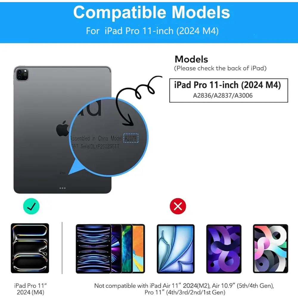 Case with Keyboard for iPad Pro 11 inch (M4) 2024,iPad 11(5th Gen) Easy-Set Magnetic Stand,Multi-Touch Trackpad 7