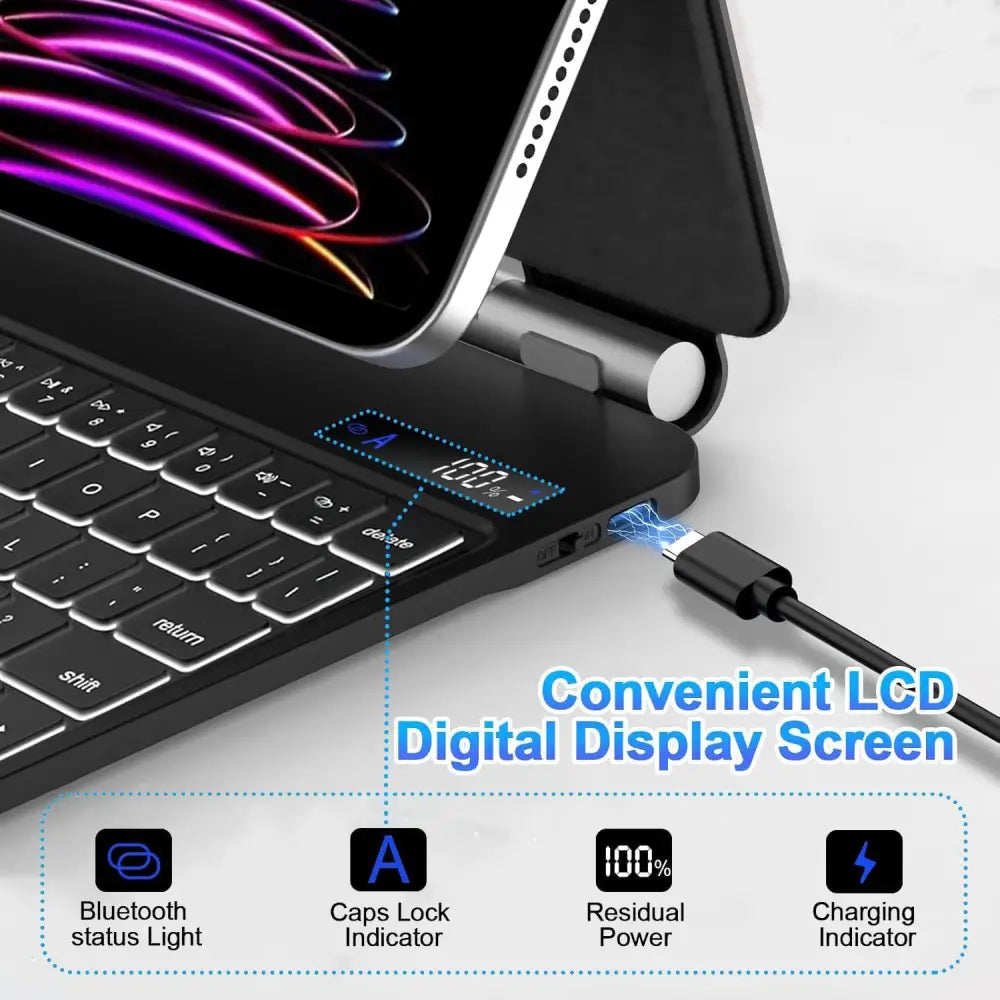 Case with Keyboard for iPad Pro 11 inch (M4) 2024,iPad 11(5th Gen) Easy-Set Magnetic Stand,Multi-Touch Trackpad 7