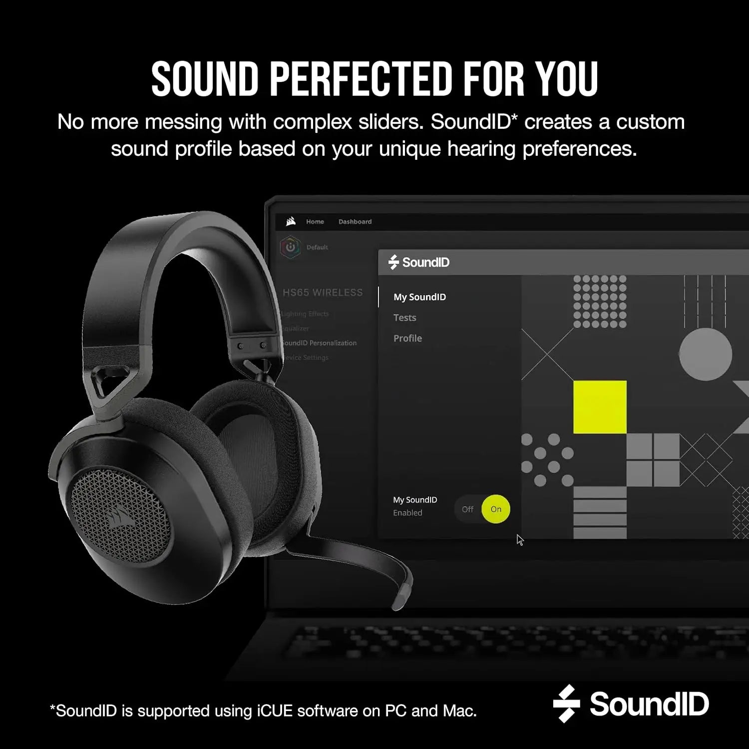 CORSAIR HS65 Wireless Multiplatform Gaming Headset with Bluetooth - Dolby Audio 7.1 - Omni-Directional Microphone