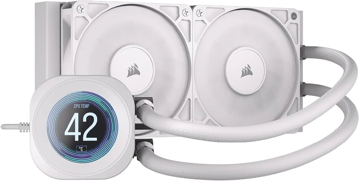 CORSAIR iCUE H100i RGB ELITE Liquid CPU Cooler - Dynamic AF high Airflow Fans Zero RPM mode White Easy Tooless USB-C