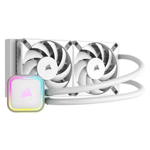 CORSAIR iCUE H100i RGB ELITE Liquid CPU Cooler - Dynamic AF Elite high Airflow Fans Zero RPM mode White Easy Tooless