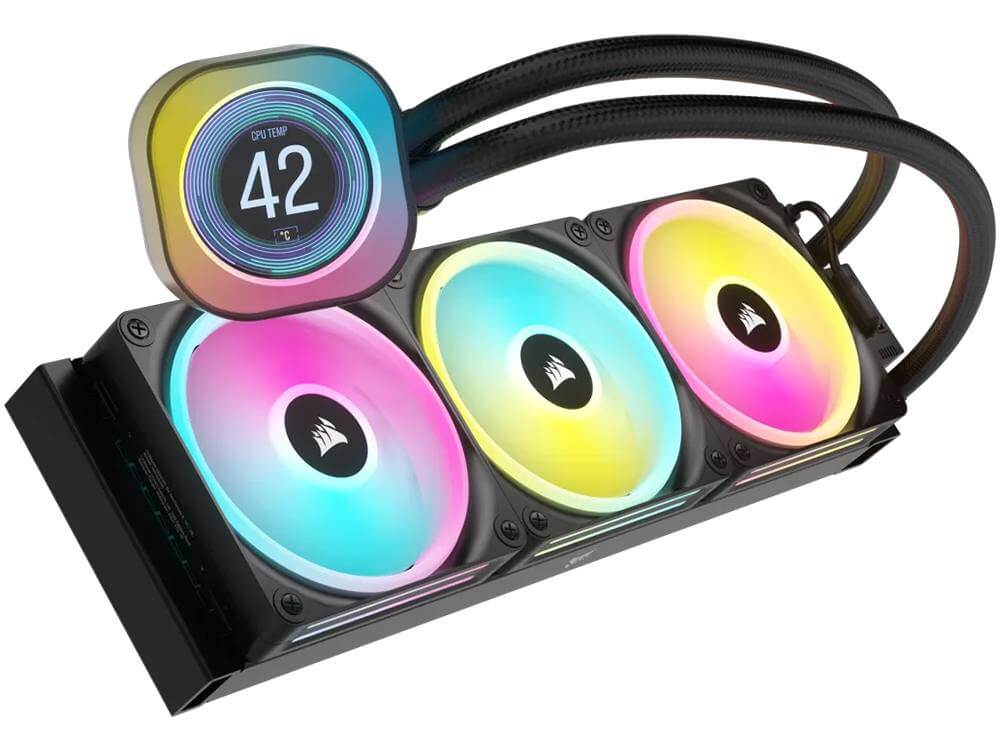 CORSAIR iCUE Link Titan 360 RX LCD Liquid CPU Cooler – 360mm AIO – Low-Noise – FlowDrive Cooling Engine – Intel LGA