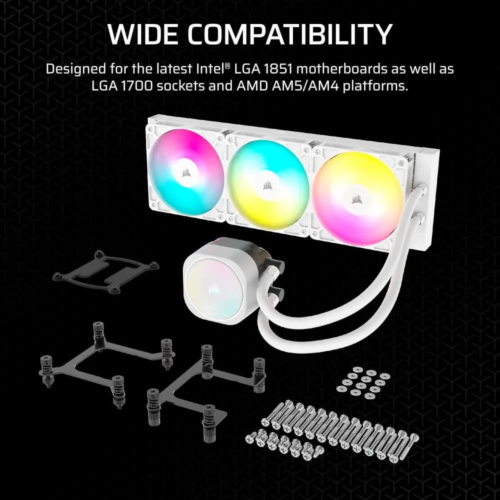 CORSAIR iCUE Link Titan 360 RX RGB Liquid CPU Cooler – 360mm AIO 3X RX120 Fans Included Fits Intel LGA 1851/1700 AMD