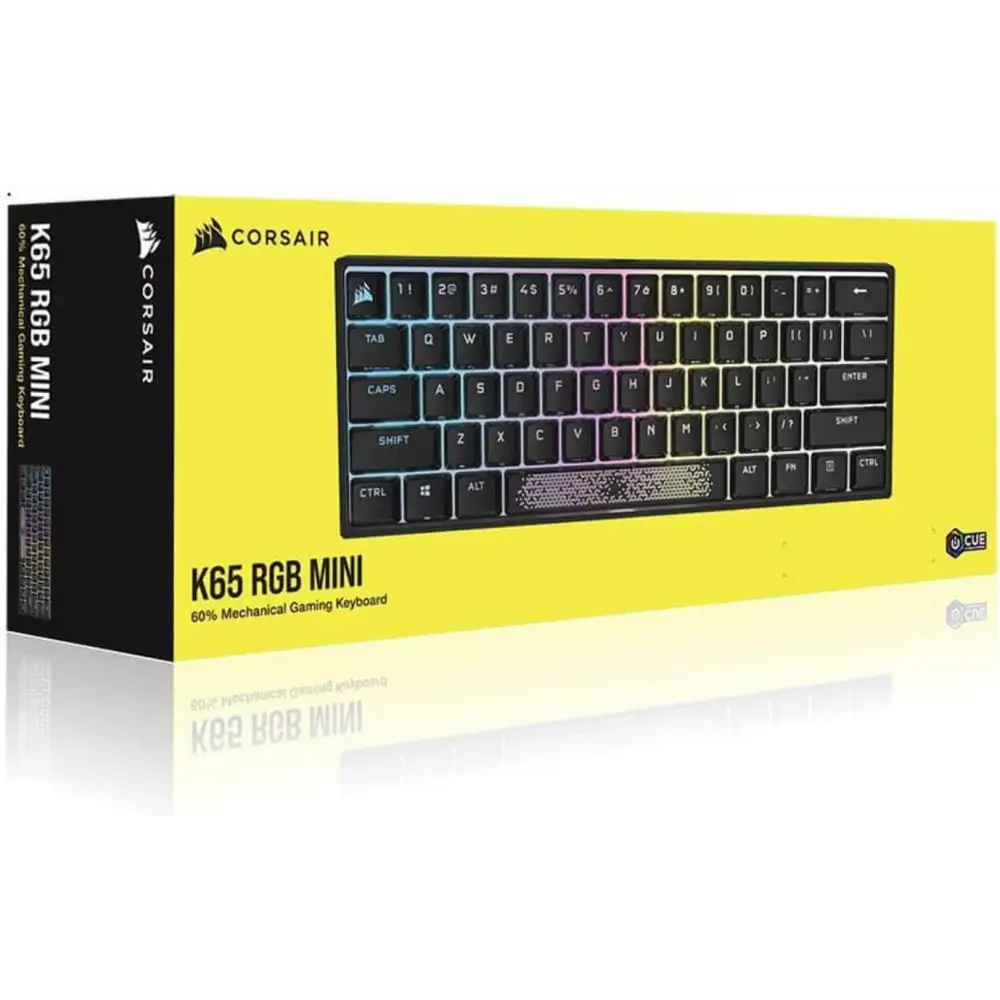 Corsair K65 RGB MINI 60% Mechanical Gaming Keyboard -Customizable Per-Key Backlighting -Cherry MX Speed Keyswitches