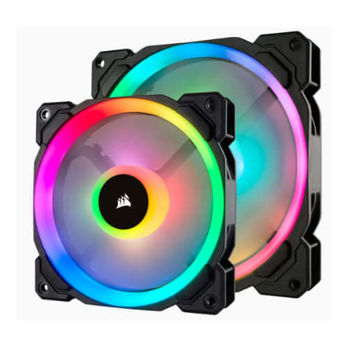 Corsair Light Loop Series, LL140 RGB, 140mm Dual Light Loop RGB LED PWM Fan, 2 Fan Pack with Lighting Node PROFA