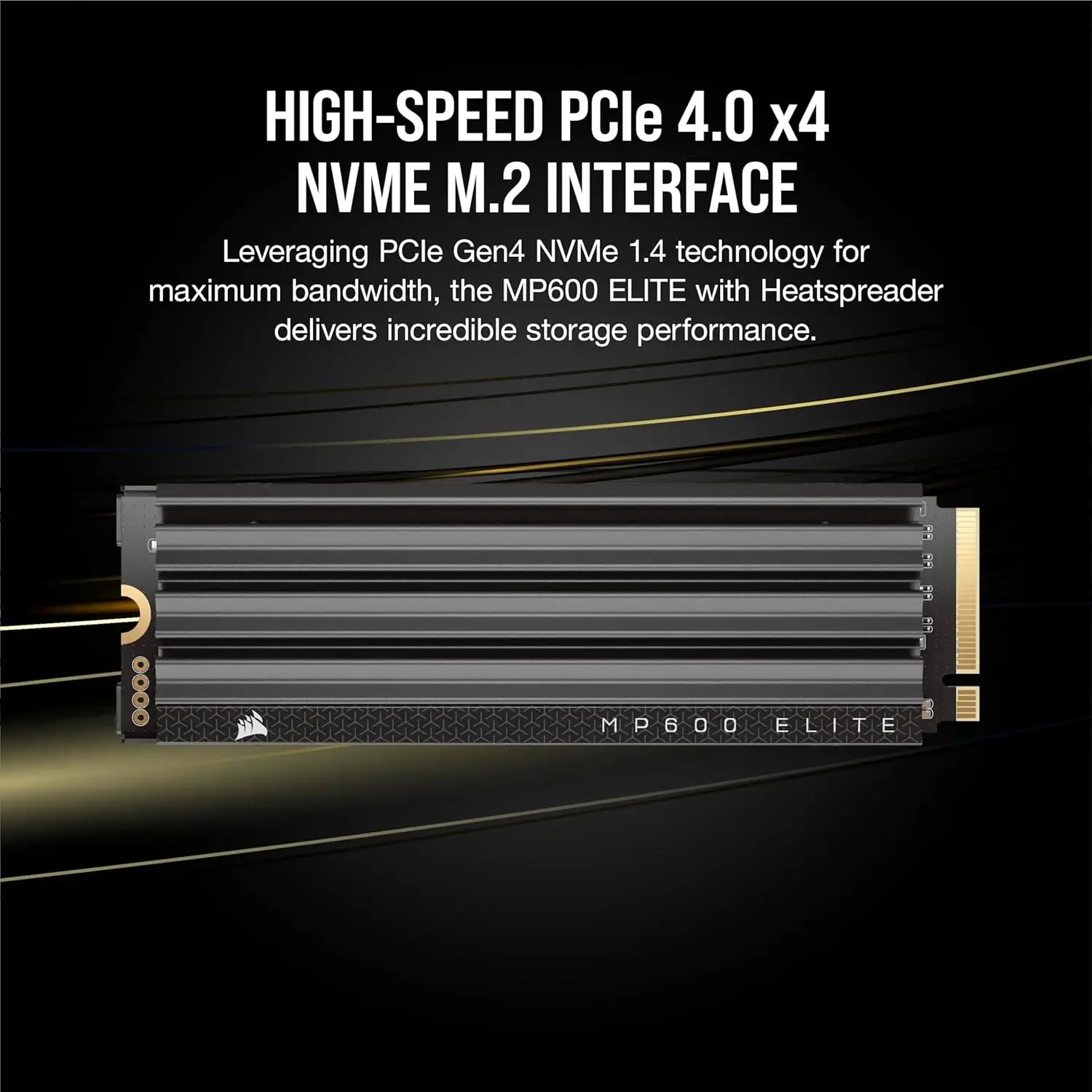 CORSAIR MP600 Elite 1TB M.2 PCIe Gen4 x4 NVMe SSD with Included Heatsink – 2280 Up to 7,000MB/sec Sequential Read