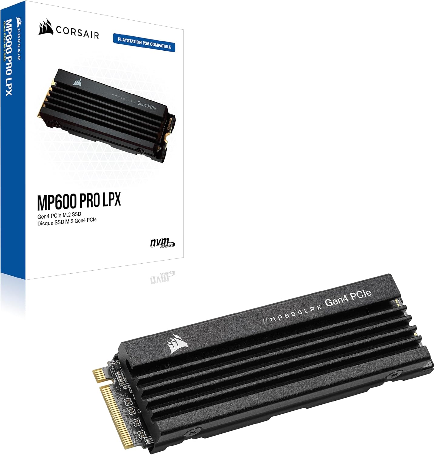 CORSAIR MP600 PRO LPX 2TB M.2 NVMe PCIe x4 Gen4 SSD - Optimised for PS5 (Up to 7,100MB/sec Sequential Read &
