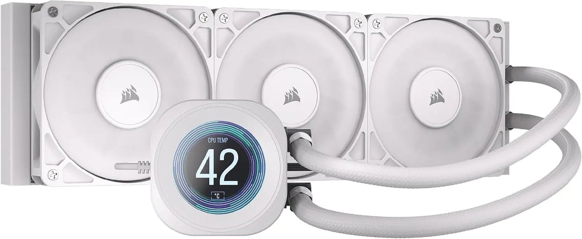 CORSAIR Nautilus 360 RS LCD Liquid CPU Cooler – 2.1’’ IPS Screen 360mm AIO Low-Noise Daisy-Chain Intel LGA 1851/1700