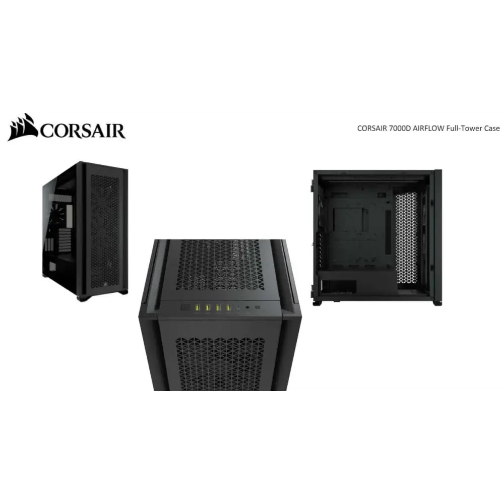 Corsair Obsidian 7000D AF Tempered Glass Mini-ITX M-ATX ATX E-ATX Tower Case USB 3.1 Type C 10x 2.5’’ 6x 3.5’’ HDD.