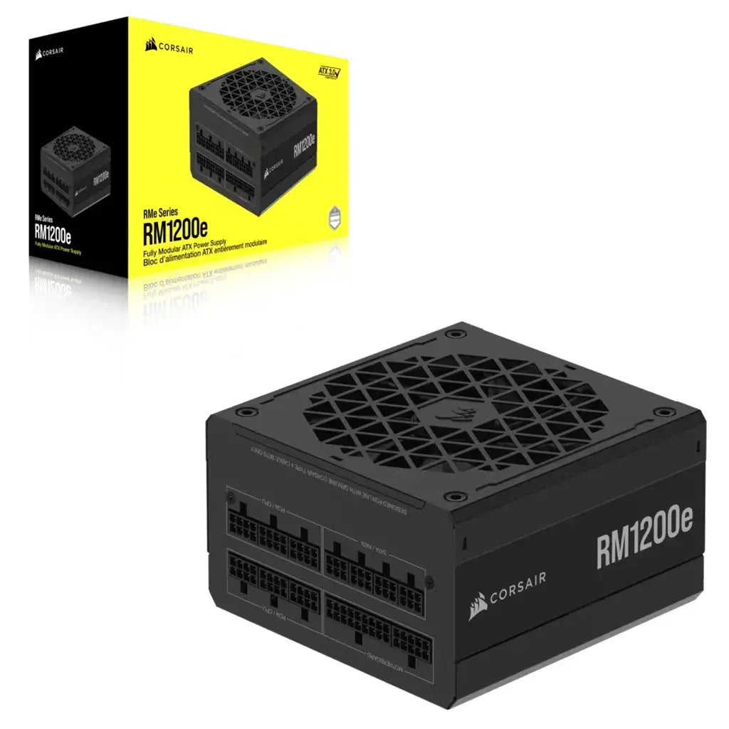 CORSAIR RM1200e (2023) Fully Modular Low-Noise ATX Power Supply with 12V-2x6 Cable – 3.1 & PCIe 5.1 Compliant