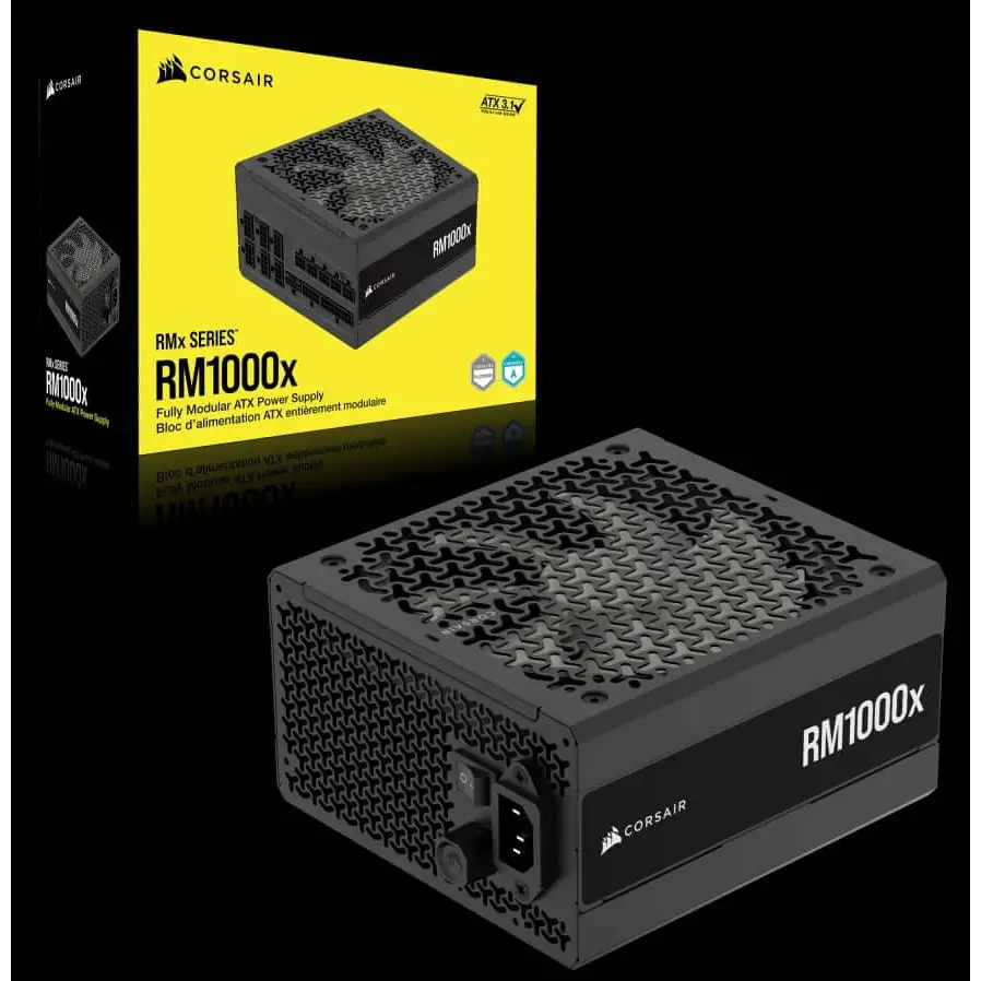 Corsair RMx Series RM1000x Cybenetics Gold ATX3.1 PCIe5.1 Fully Modular Supply