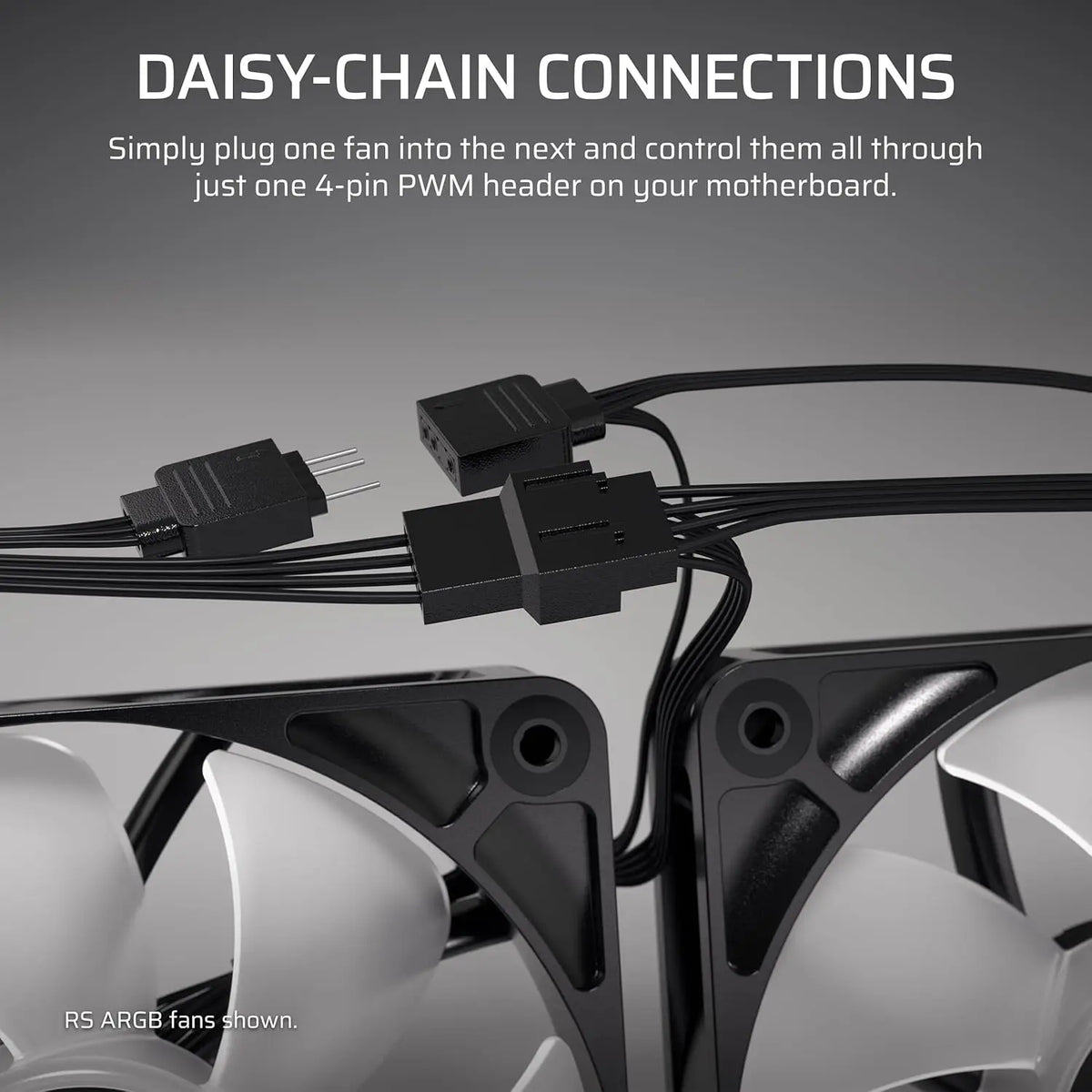 CORSAIR RS120 120mm PWM Fans – Daisy-Chain Connection Low-Noise Magnetic Dome Bearing Triple Pack Black