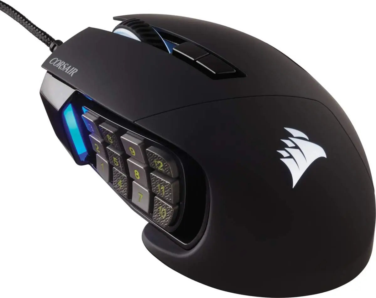 Corsair Scimitar RGB Elite Wired MOBA/MMO Gaming Mouse – 18,000 DPI 17 Programmable Buttons iCUE Compatible PC Mac PS5