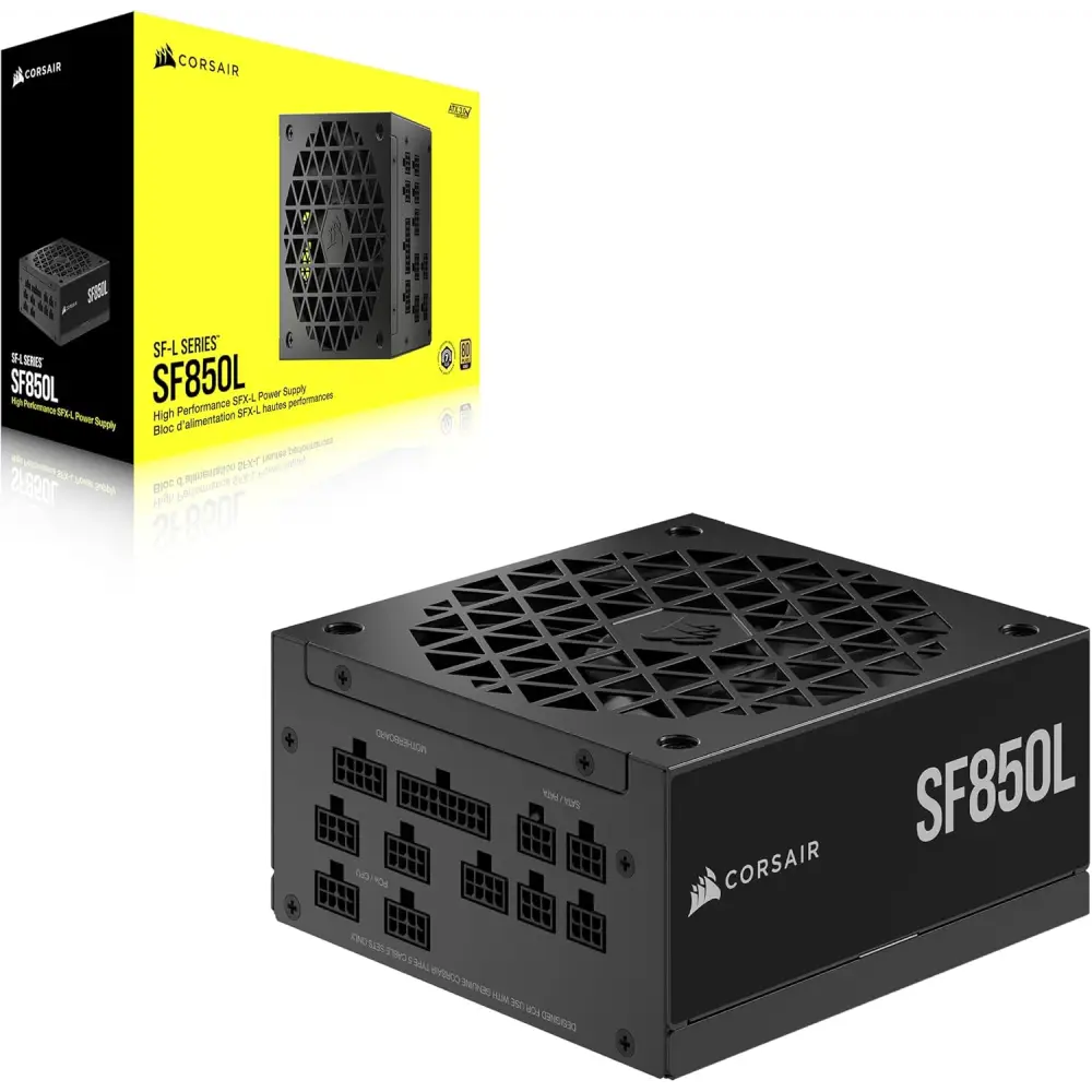 CORSAIR SF850L Fully Modular Low-Noise SFX Supply - ATX 3.0 & PCIe 5.0 Compliant - Quiet 120mm PWM Fan - 80 Plus Gold