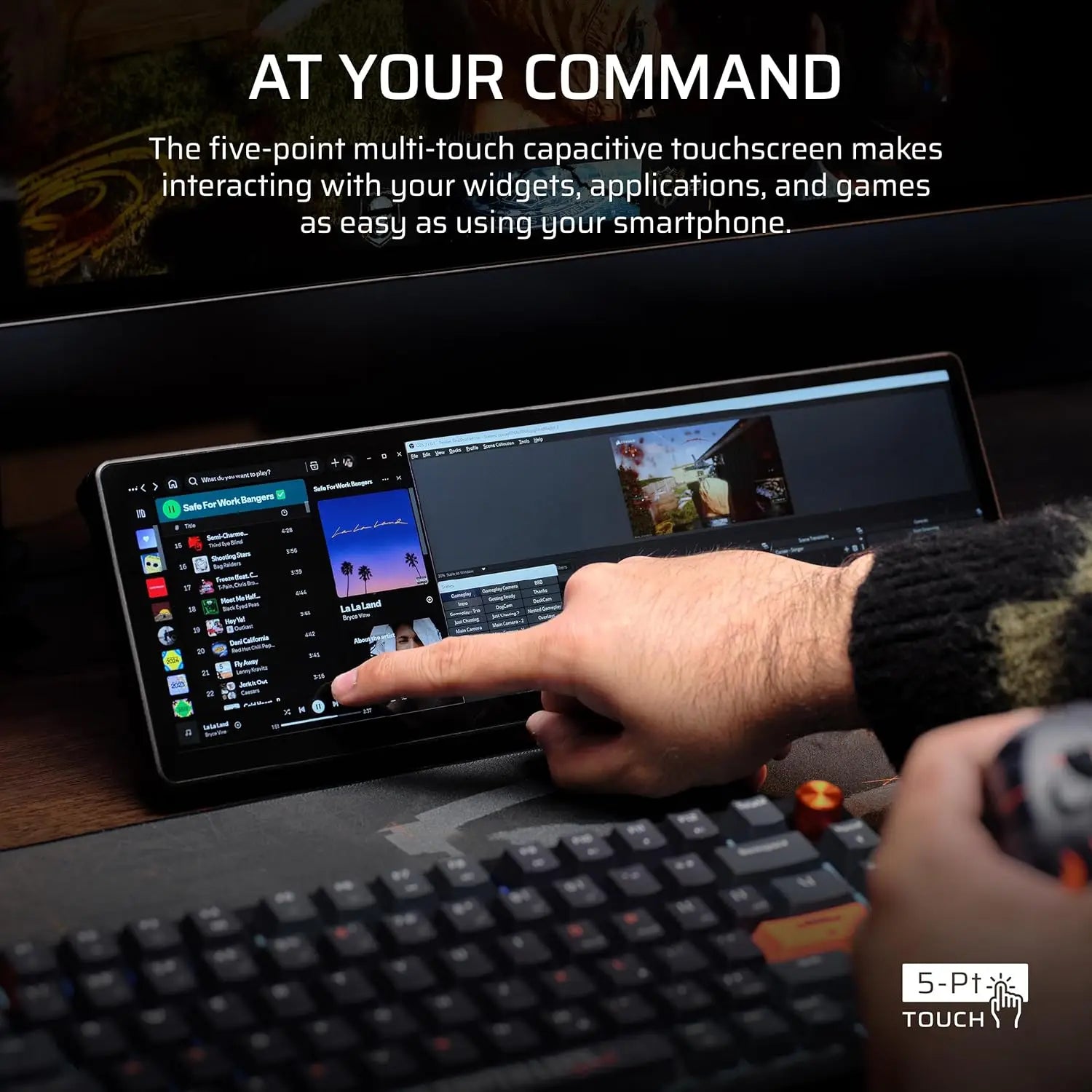 CORSAIR XENEON Edge 14.5’’ 2K Portable LCD HDMI USB C Touchscreen – Black