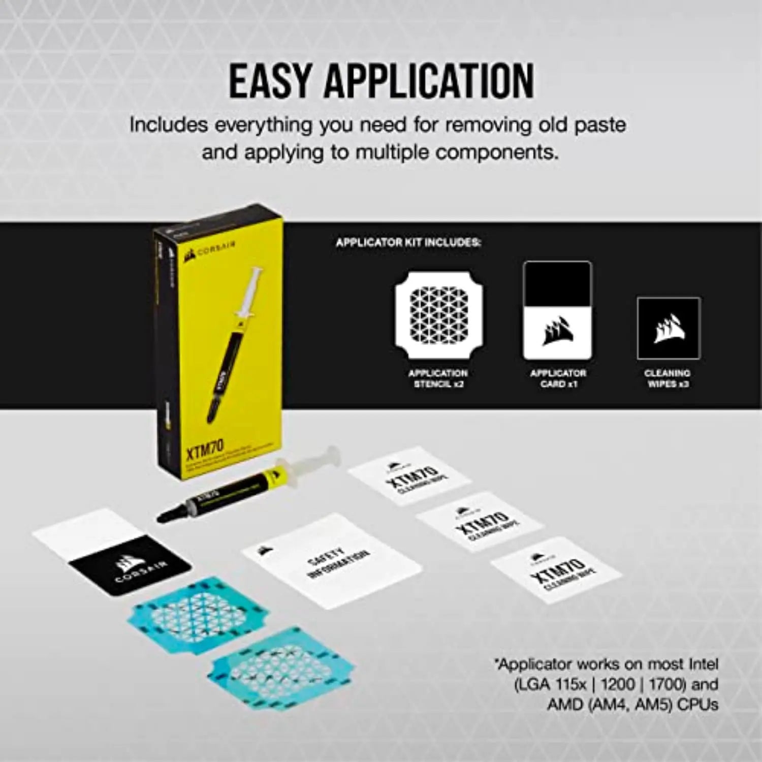 CORSAIR XTM70 Extreme Performance Thermal Paste 3g for Intel & AMD Processors up to 250W+ TDP - Low Viscosity Easy